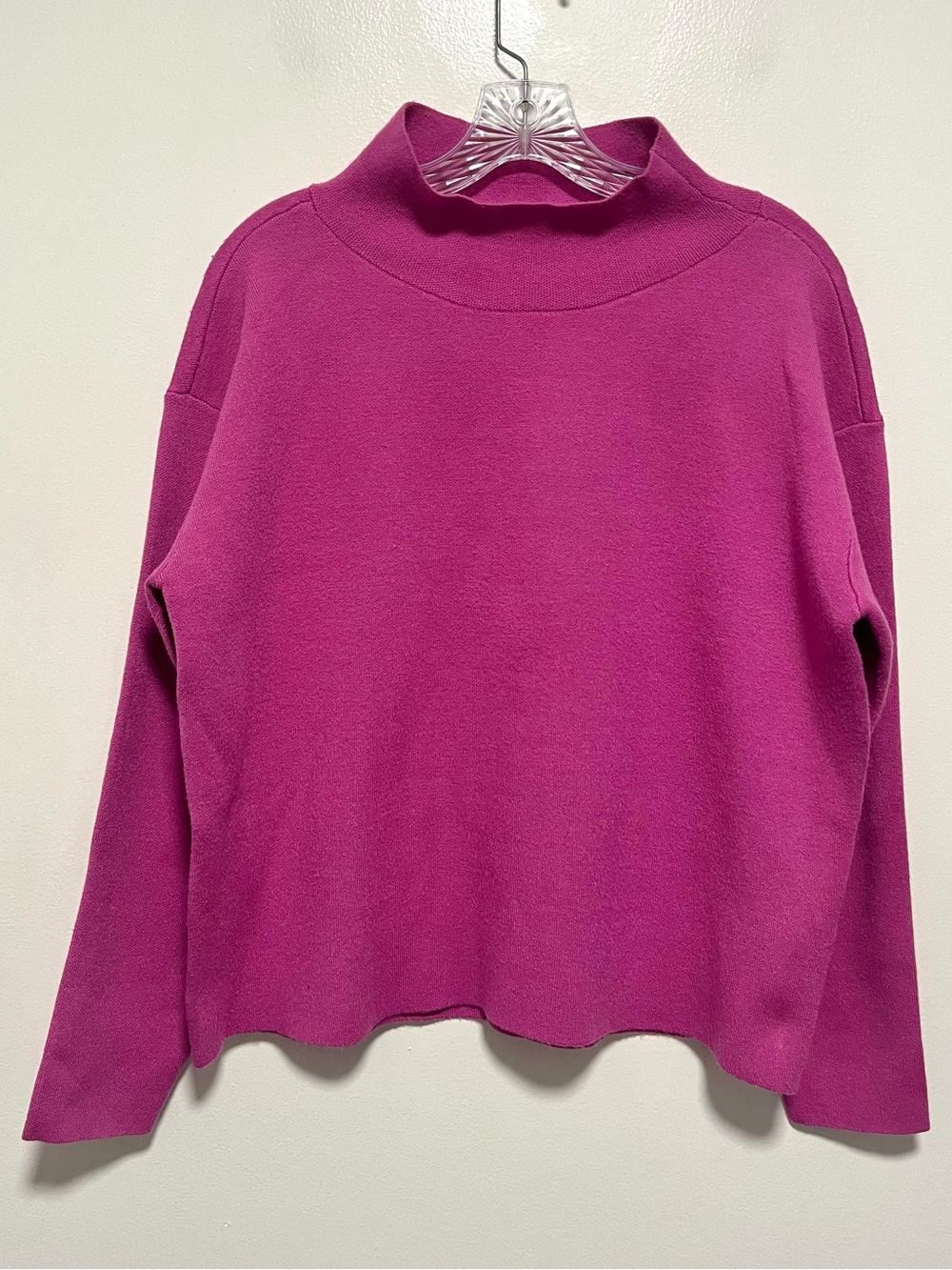 Maeve Carys Mock Neck Knit Sweater Boxy Pink Knit Anthropologie small